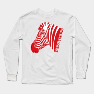 Ehlers Danlos Rare Disease Awareness Zebra Strong Red Long Sleeve T-Shirt